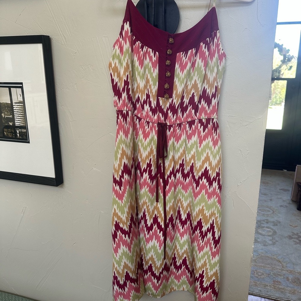 Beth Bowley Multicolor Chevron Midi Dress